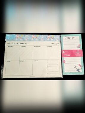 Sanrio Hello Kitty Weekly Planner Pad & Notepad-Include Mystrey Pens/Highlighter